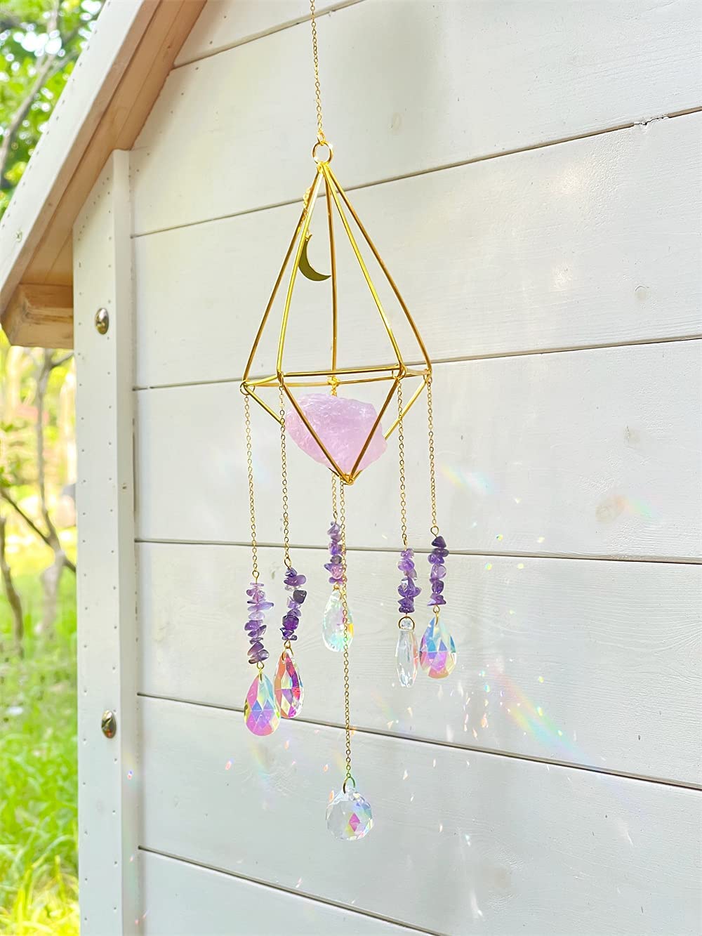 Rainbow Crystal Suncatcher for Colorful Window Light