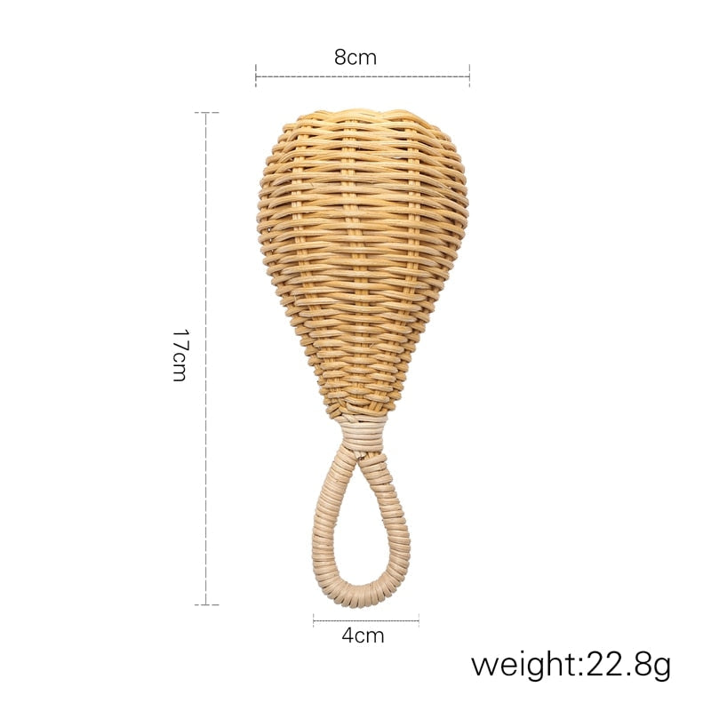 Natural Rattan Baby Rattle for Gentle Sensory Play