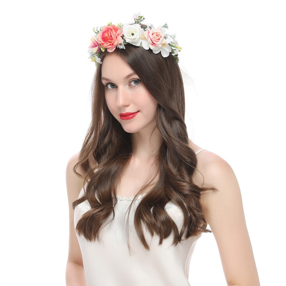 Rattan Rose Flower Crown Headband for Weddings & Festivals