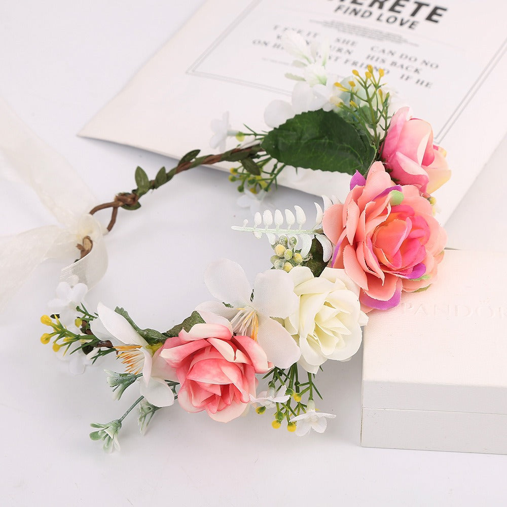 Rattan Rose Flower Crown Headband for Weddings & Festivals