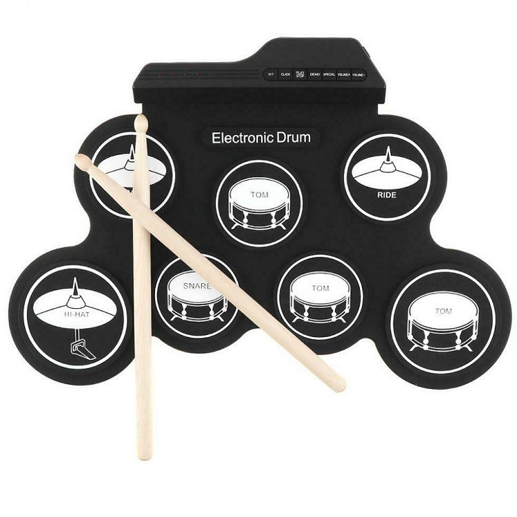 Portable Electronic Drum Pad: Roll-Up Silicone Practice Kit