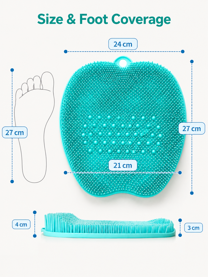 Hands-Free Shower Foot Scrubber Mat — No Bending