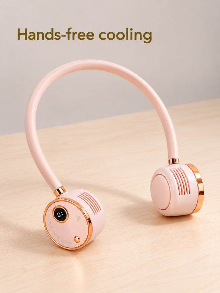 Hanging Neck Fan with Digital Display: Hands-Free Cooling