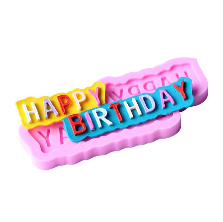 Happy Birthday Silicone Cake Mold for Fondant Toppers