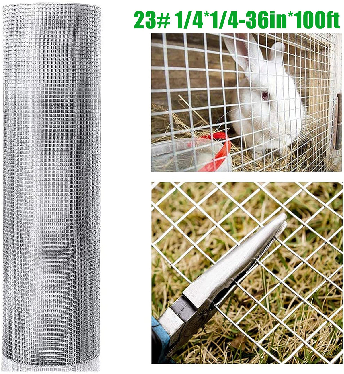 Galvanized Hardware Cloth Roll, 1/4 Inch Predator-Proof