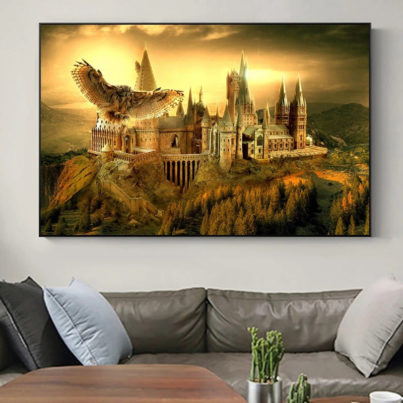 Hogwarts Castle Canvas Wall Art for Magical Room Decor