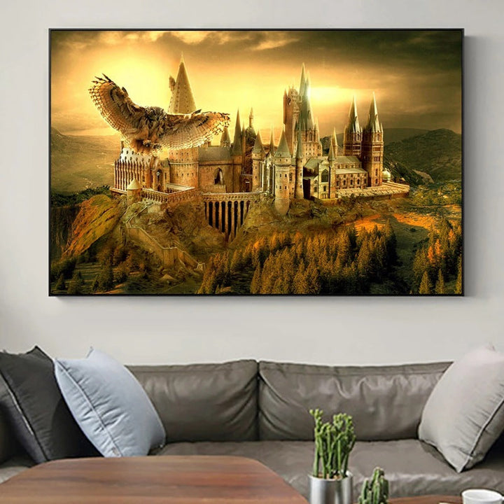 Hogwarts Castle Canvas Wall Art for Magical Room Decor