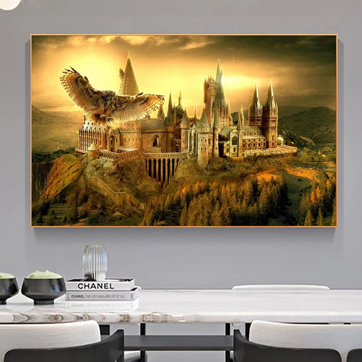 Hogwarts Castle Canvas Wall Art for Magical Room Decor