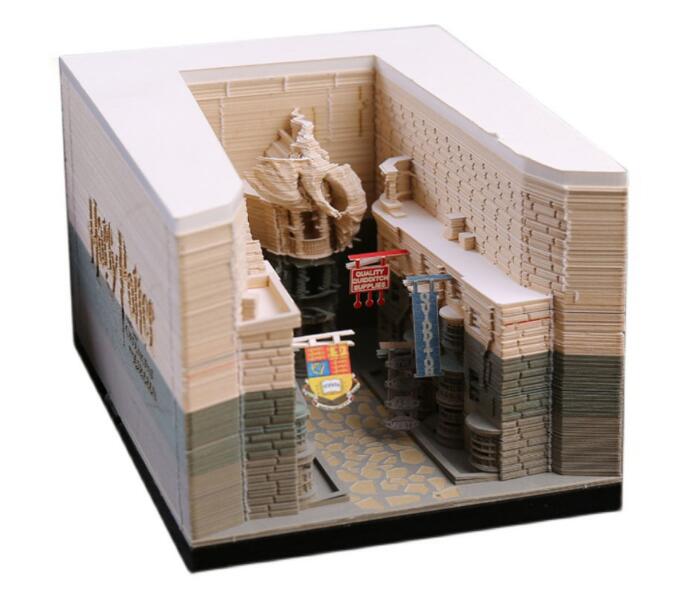 Harry Potter Diagon Alley Paper Sculpture With Warm Light