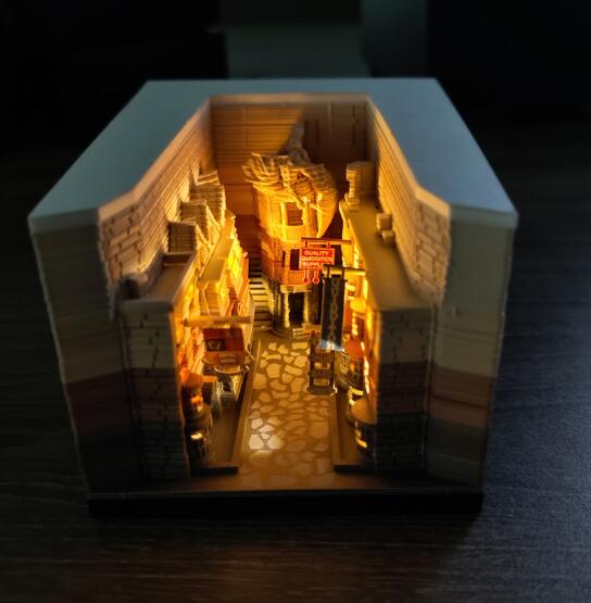 Harry Potter Diagon Alley Paper Sculpture With Warm Light