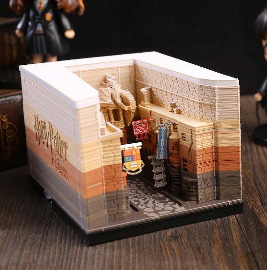Harry Potter Diagon Alley Paper Sculpture With Warm Light