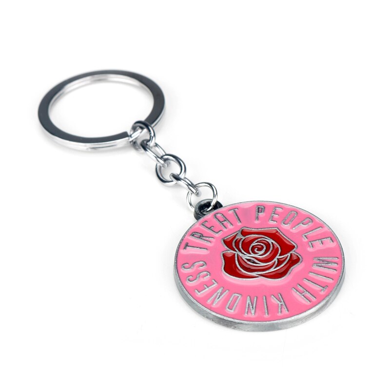 Treat People With Kindness Keychain Necklace Gift for Fans