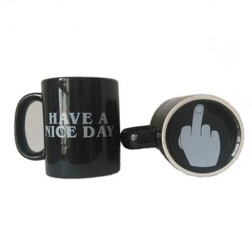 Funny Hidden Middle Finger Coffee Mug, 300ml Ceramic