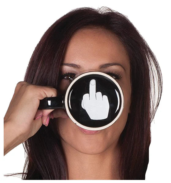 Funny Hidden Middle Finger Coffee Mug, 300ml Ceramic