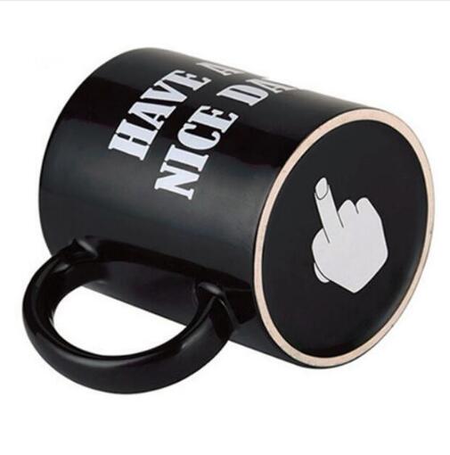 Funny Hidden Middle Finger Coffee Mug, 300ml Ceramic