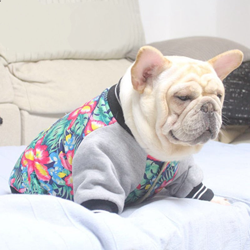 Dog Coat Warm Floral Padded Jacket for Cold Walks