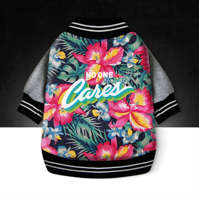 Dog Coat Warm Floral Padded Jacket for Cold Walks