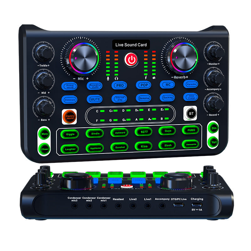 Live Sound Card Mixer with AI Noise Reduction for Streams