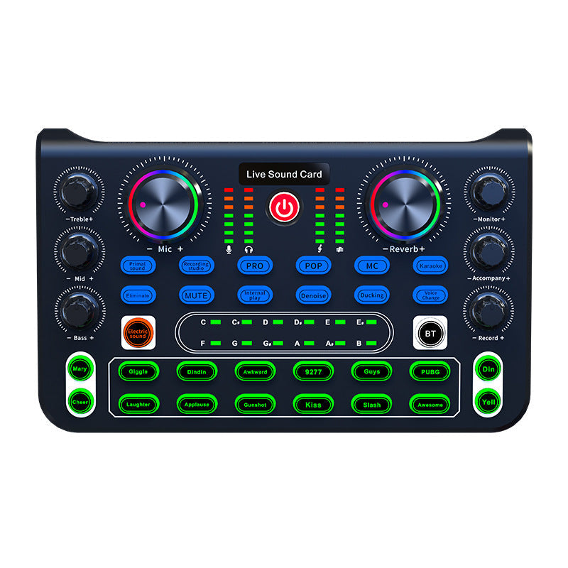Live Sound Card Mixer with AI Noise Reduction for Streams