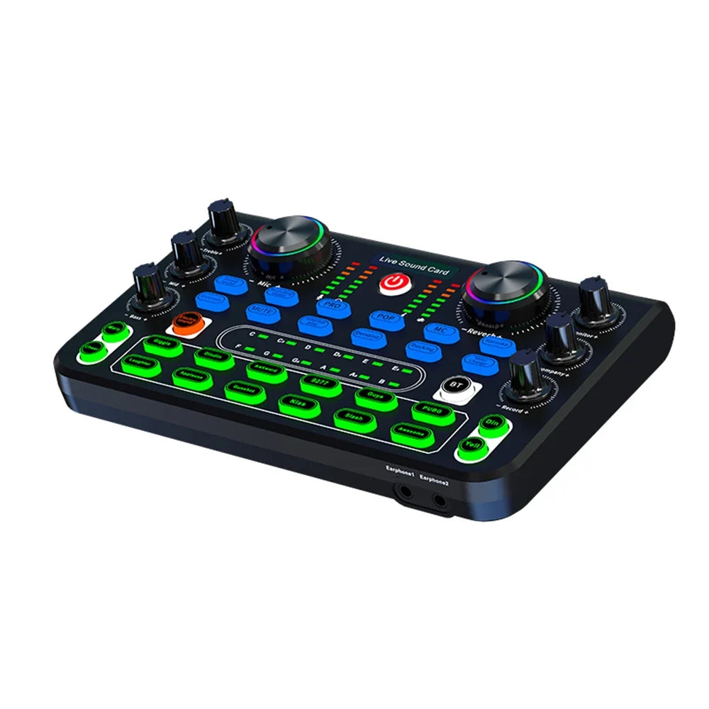 Live Sound Card Mixer with AI Noise Reduction for Streams