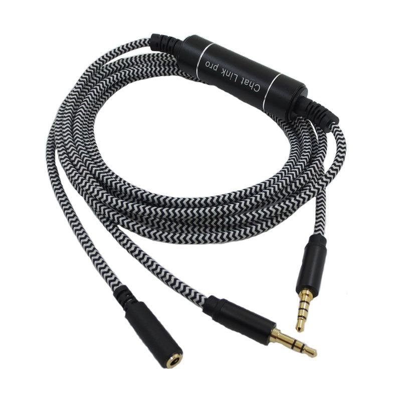 Headset Audio Splitter Cable with Separate Chat Mic