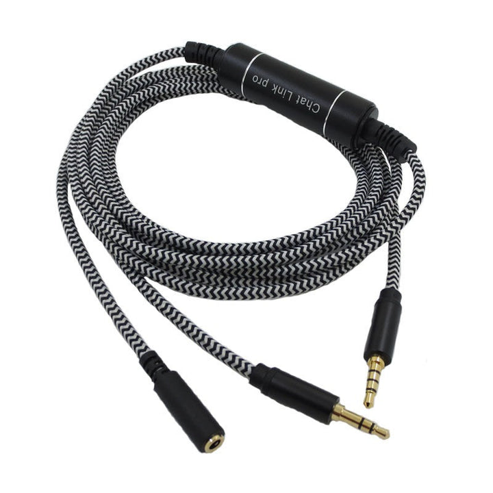 Headset Audio Splitter Cable with Separate Chat Mic
