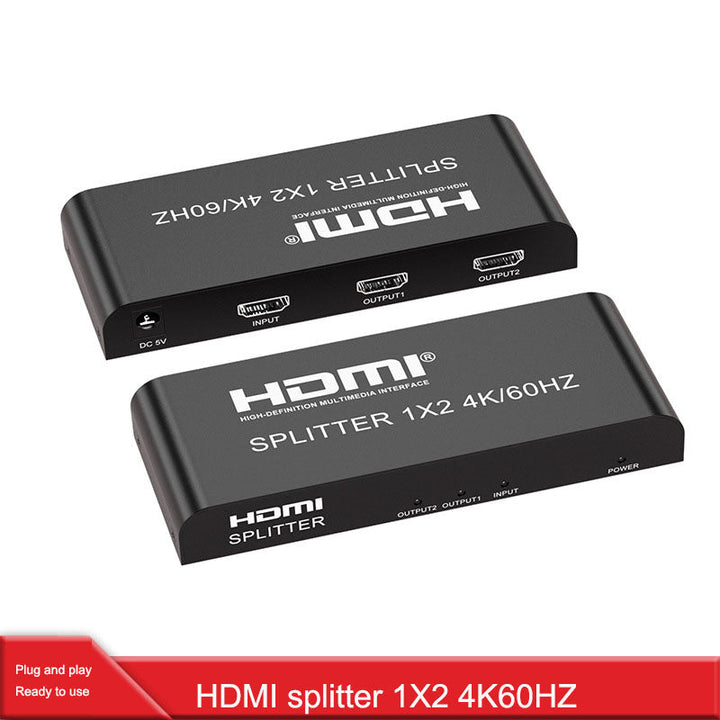 HDMI Splitter 1x2 4K 60Hz, One Source to Two Screens