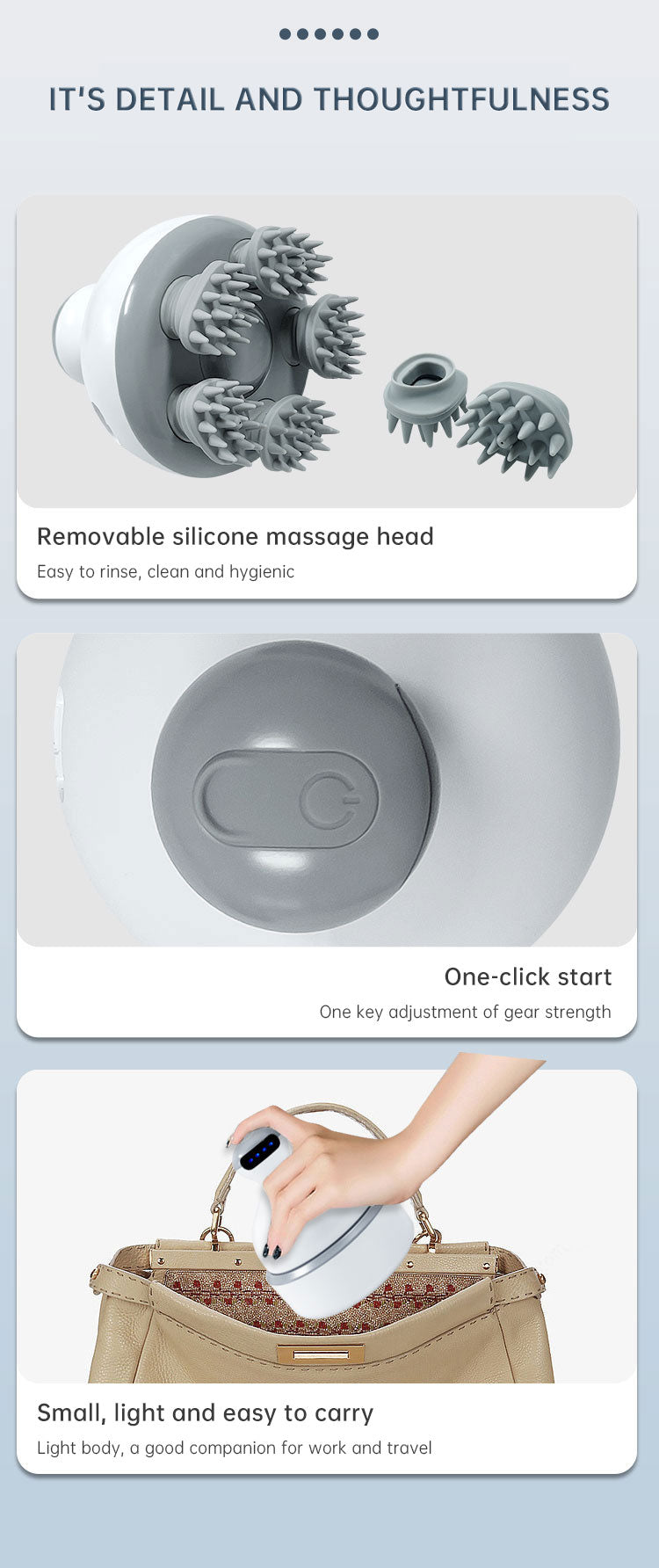 Electric Scalp Massager IPX7 Waterproof with Serum Pump