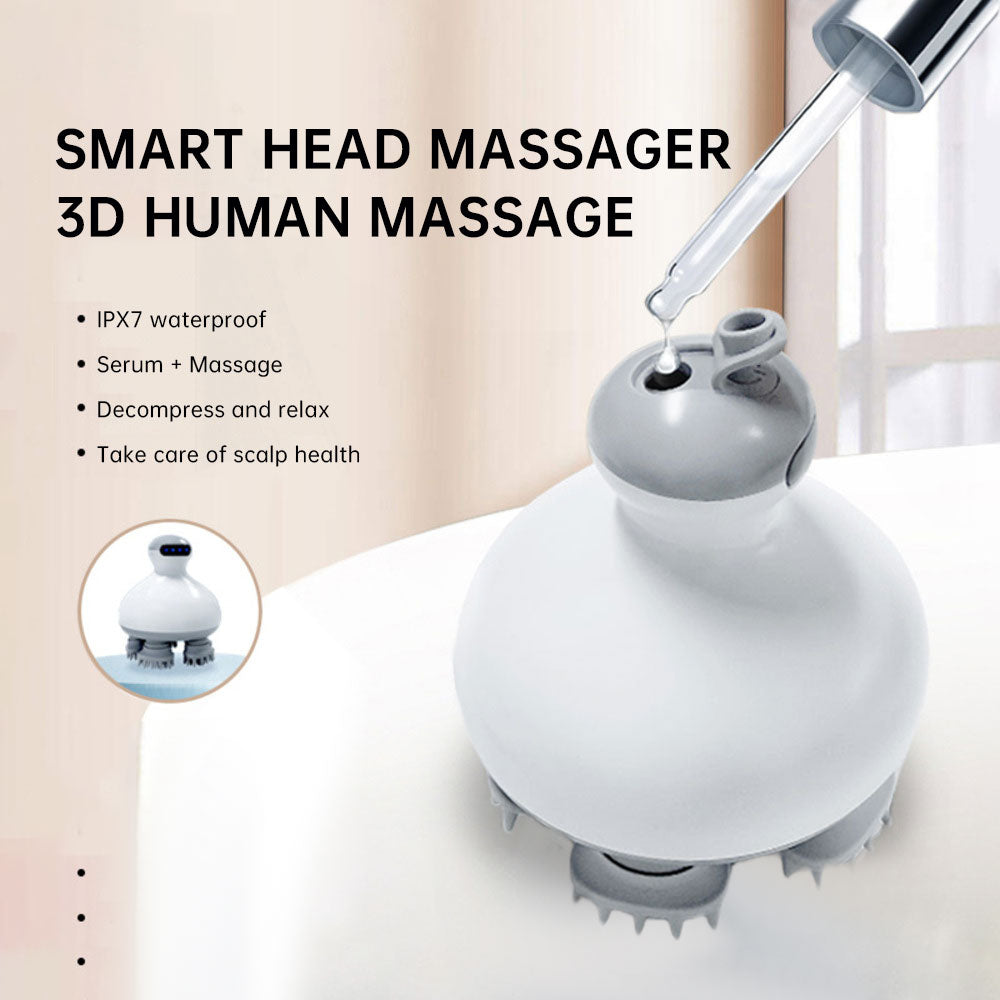 Electric Scalp Massager IPX7 Waterproof with Serum Pump