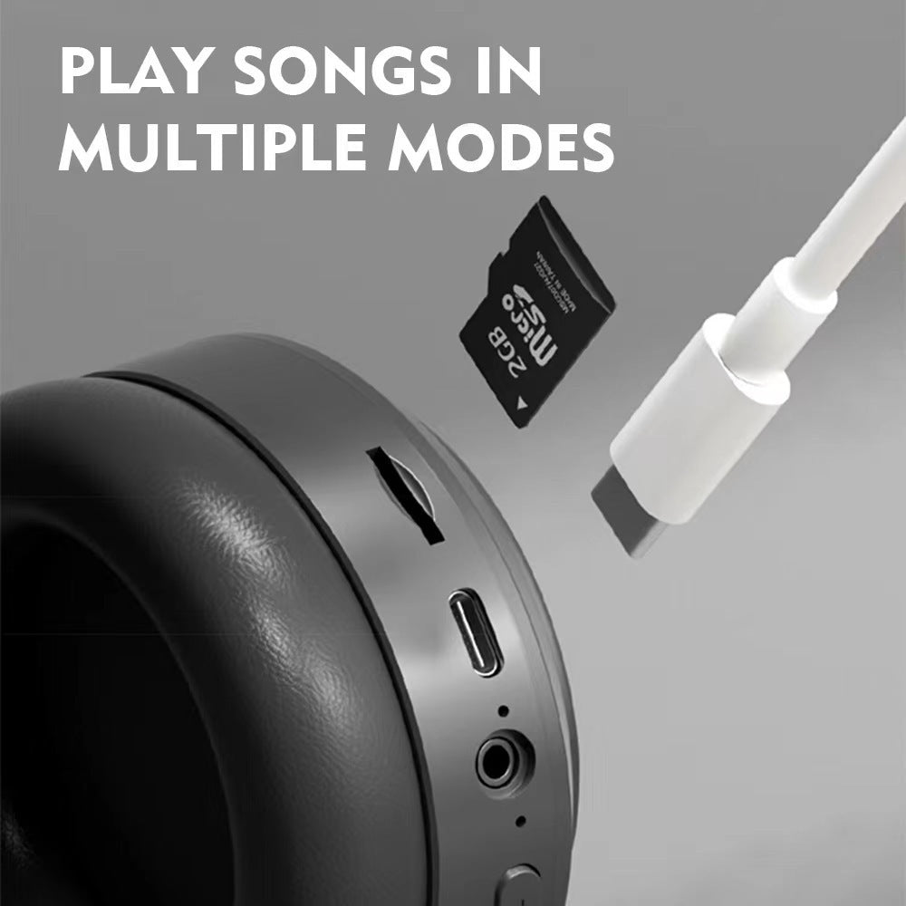 Foldable Wireless Gaming Headphones with Bluetooth & microSD