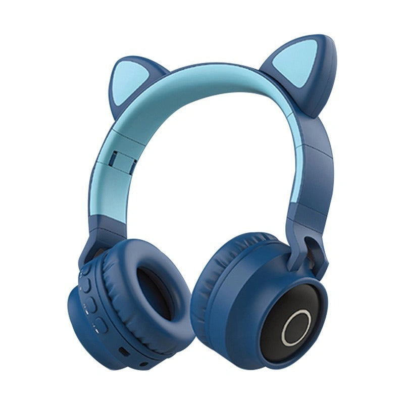 Wireless Cat Ear Headphones with Glowing LED Rings