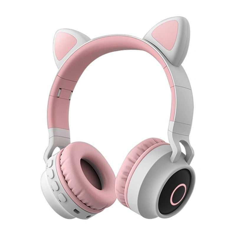 Wireless Cat Ear Headphones with Glowing LED Rings