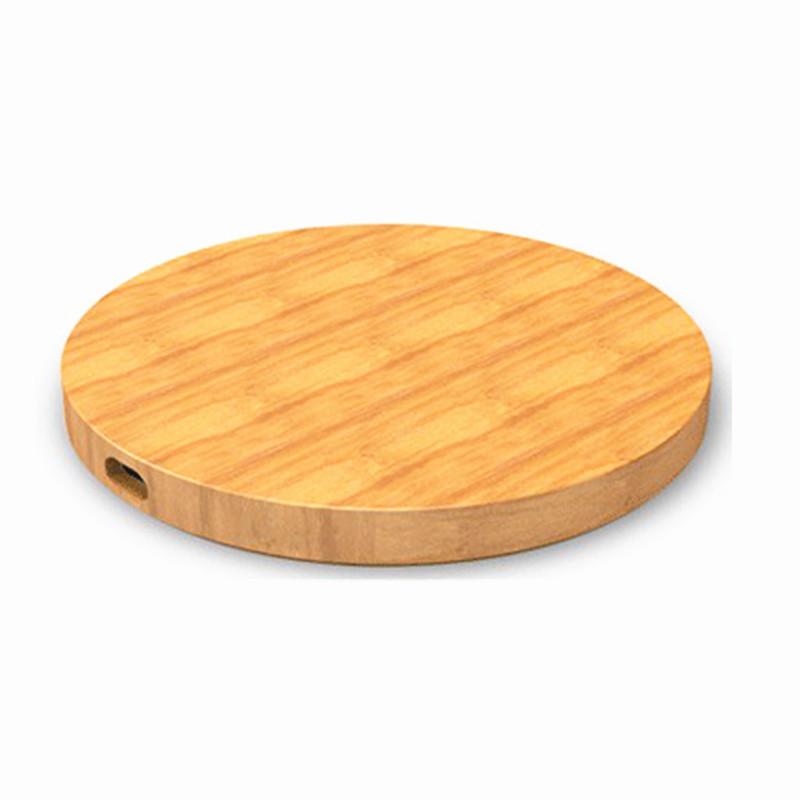 Heart-Shaped Bamboo Wireless Charger for iPhone Desk