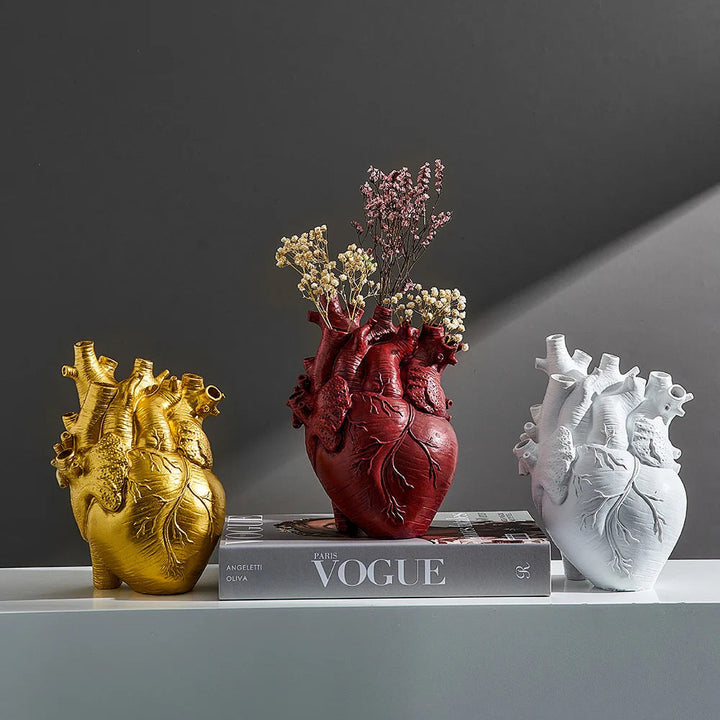 Heart-Shaped Flower Vase for Sculptural Home Decor