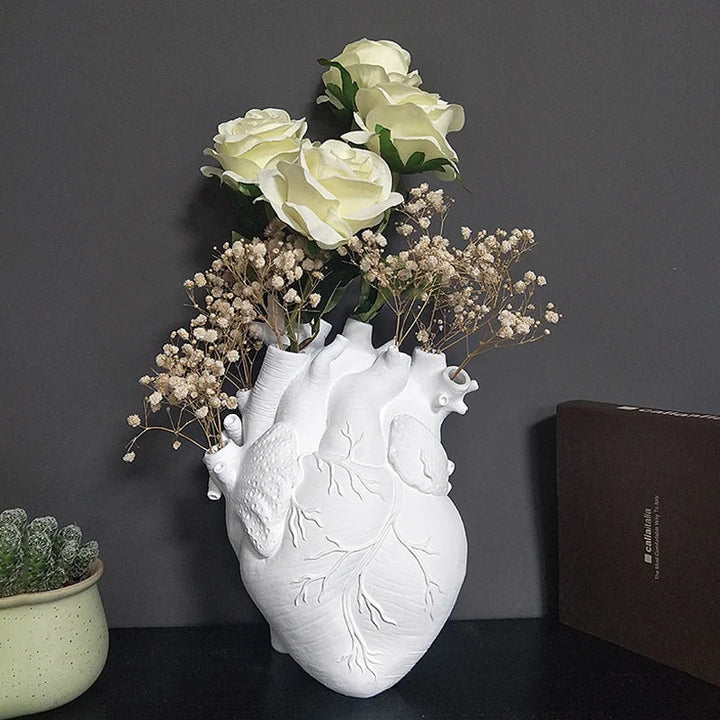 Heart-Shaped Flower Vase for Sculptural Home Decor