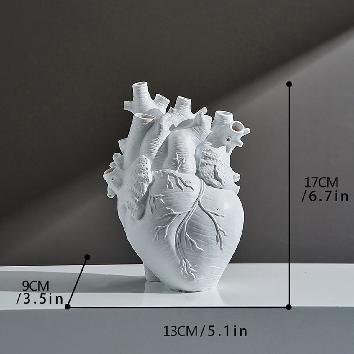 Heart-Shaped Flower Vase for Sculptural Home Decor