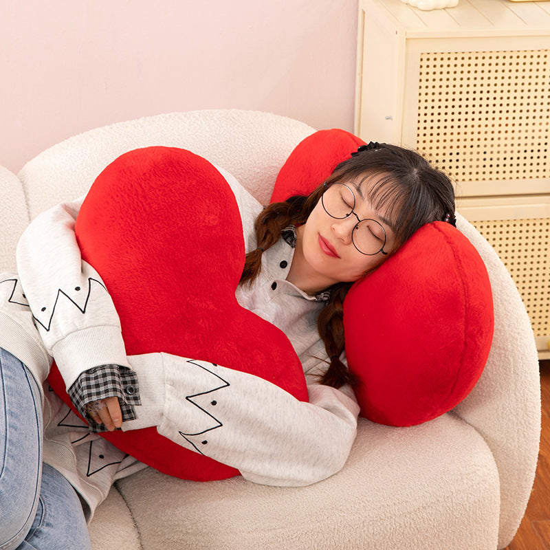 Heart-Shaped Plush Pillow for Romantic Bedroom Decor