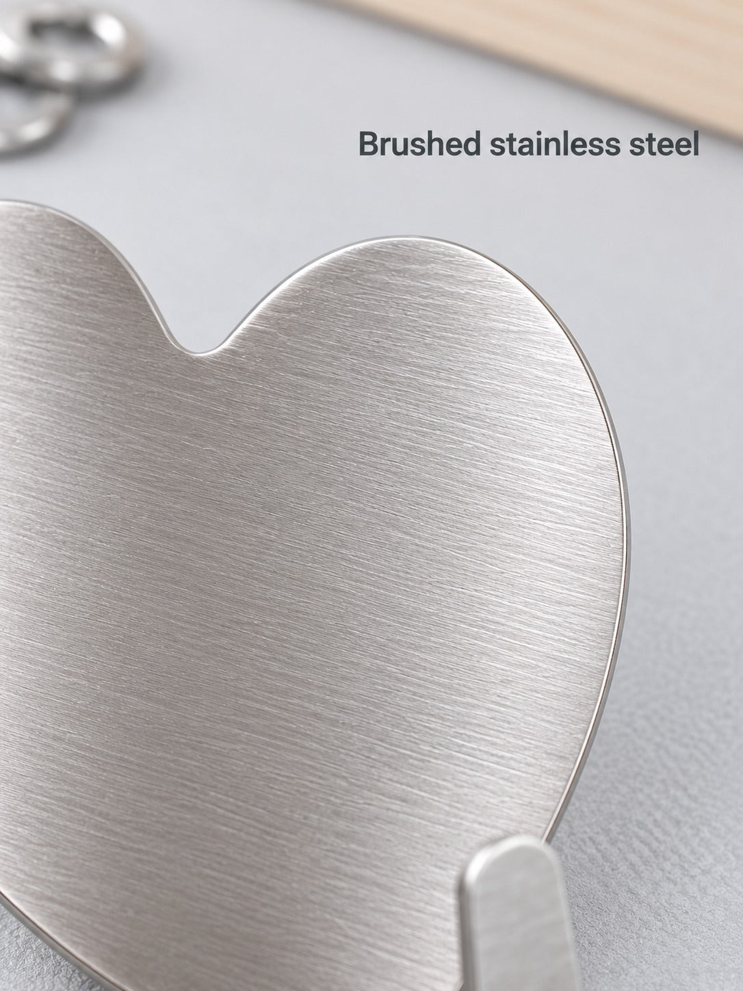 Heart Stainless Steel Sticky Wall Hook for Bags and Keys