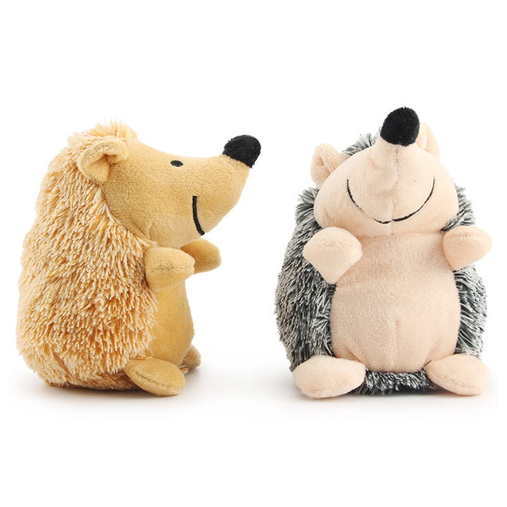 Hedgehog Plush Dog Toy for Squeaky Interactive Play