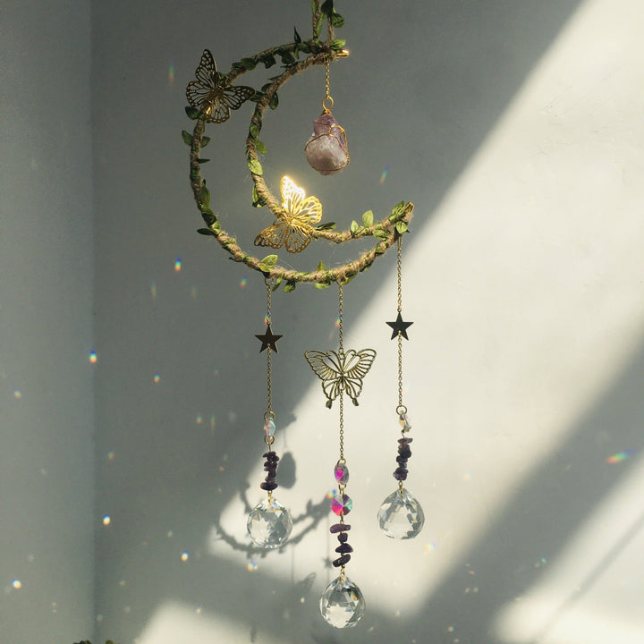 Crystal Suncatcher Wind Chime for Rainbow Window Light