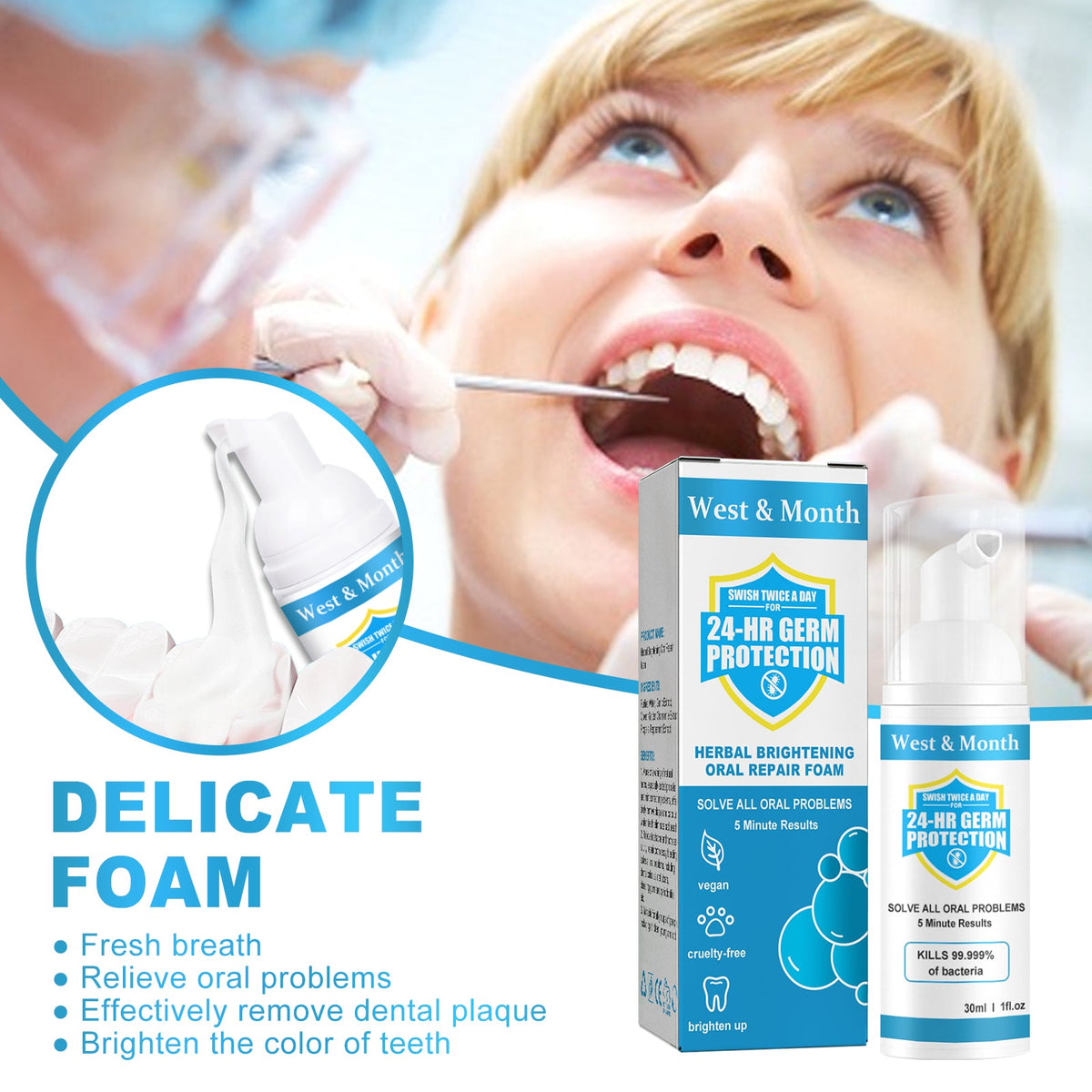 Herbal Oral Foam for Fresher Breath & Brighter Teeth