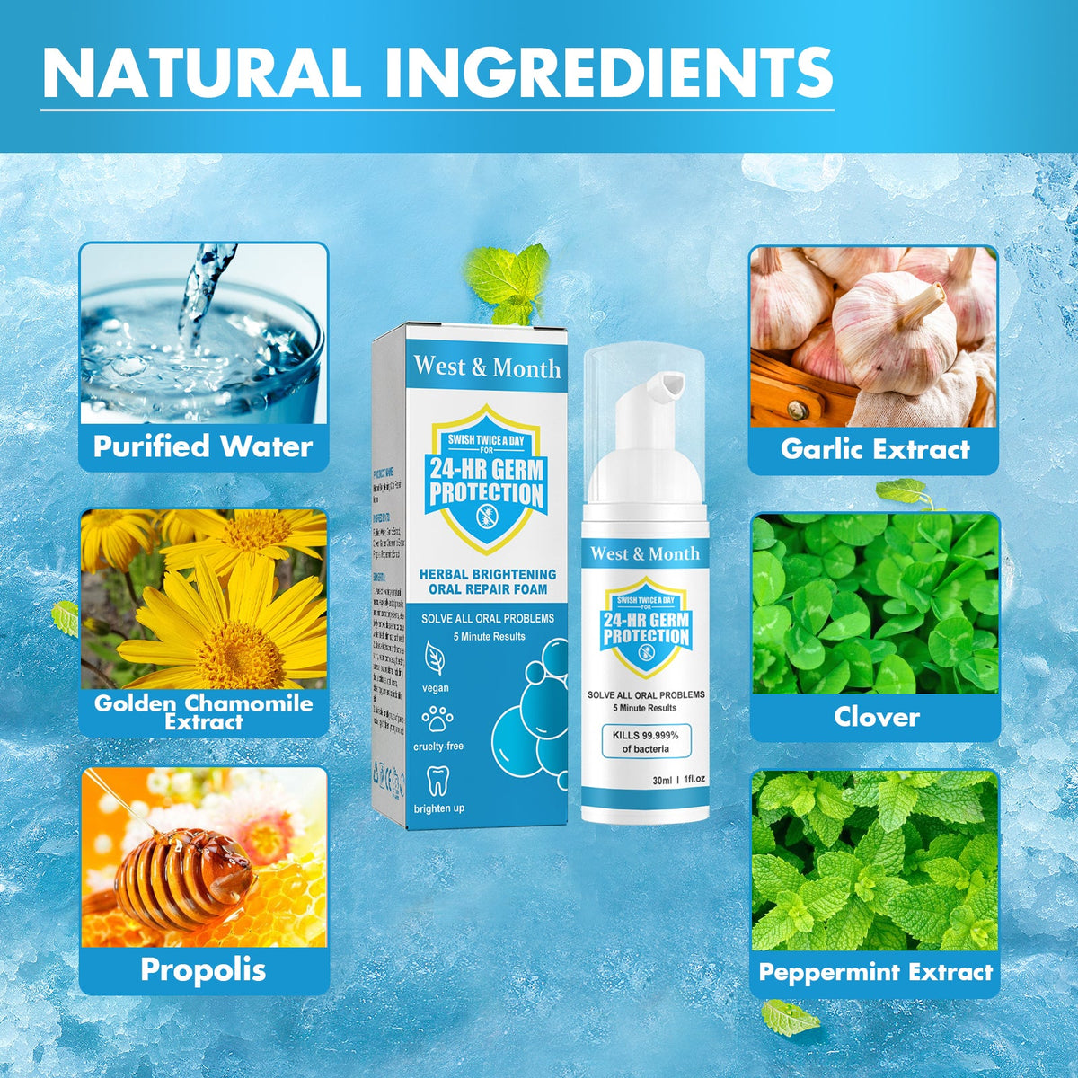 Herbal Oral Foam for Fresher Breath & Brighter Teeth