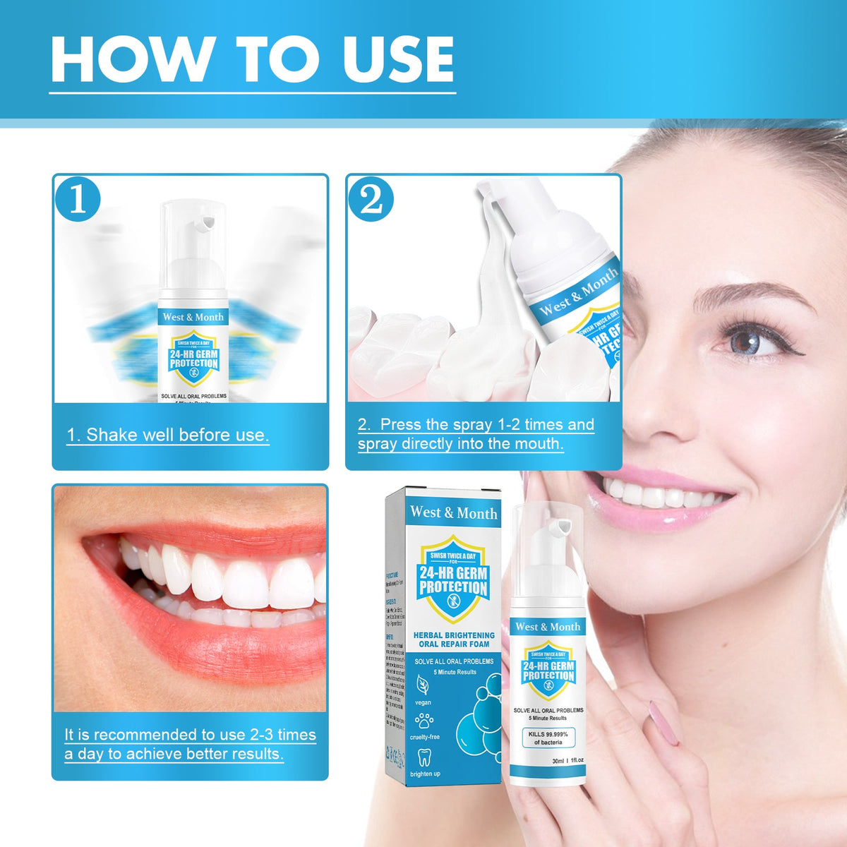 Herbal Oral Foam for Fresher Breath & Brighter Teeth