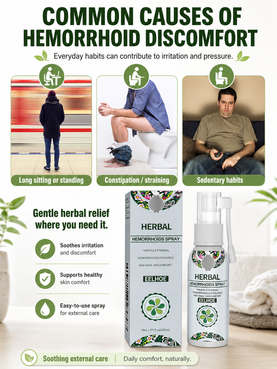Herbal Hemorrhoids Spray — Rapid Soothing Relief, 30ml