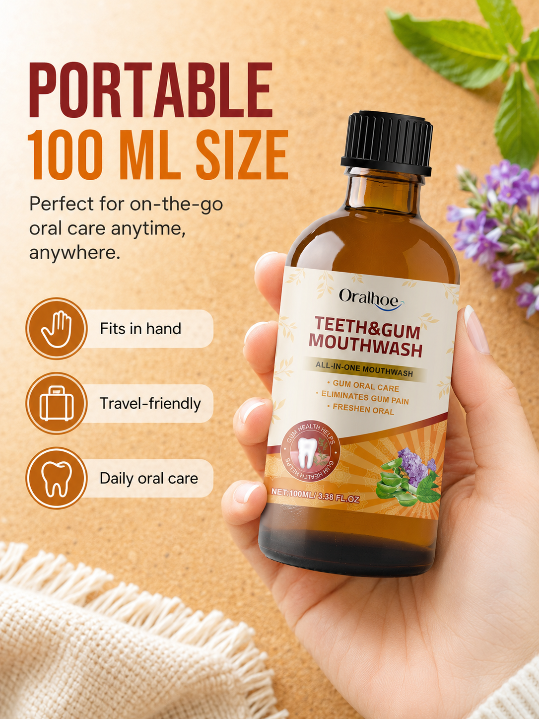 Herbal Mouthwash with Aloe – Gum Pain Relief & Fresh Breath