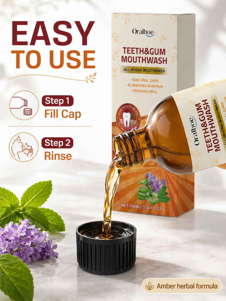 Herbal Mouthwash with Aloe – Gum Pain Relief & Fresh Breath