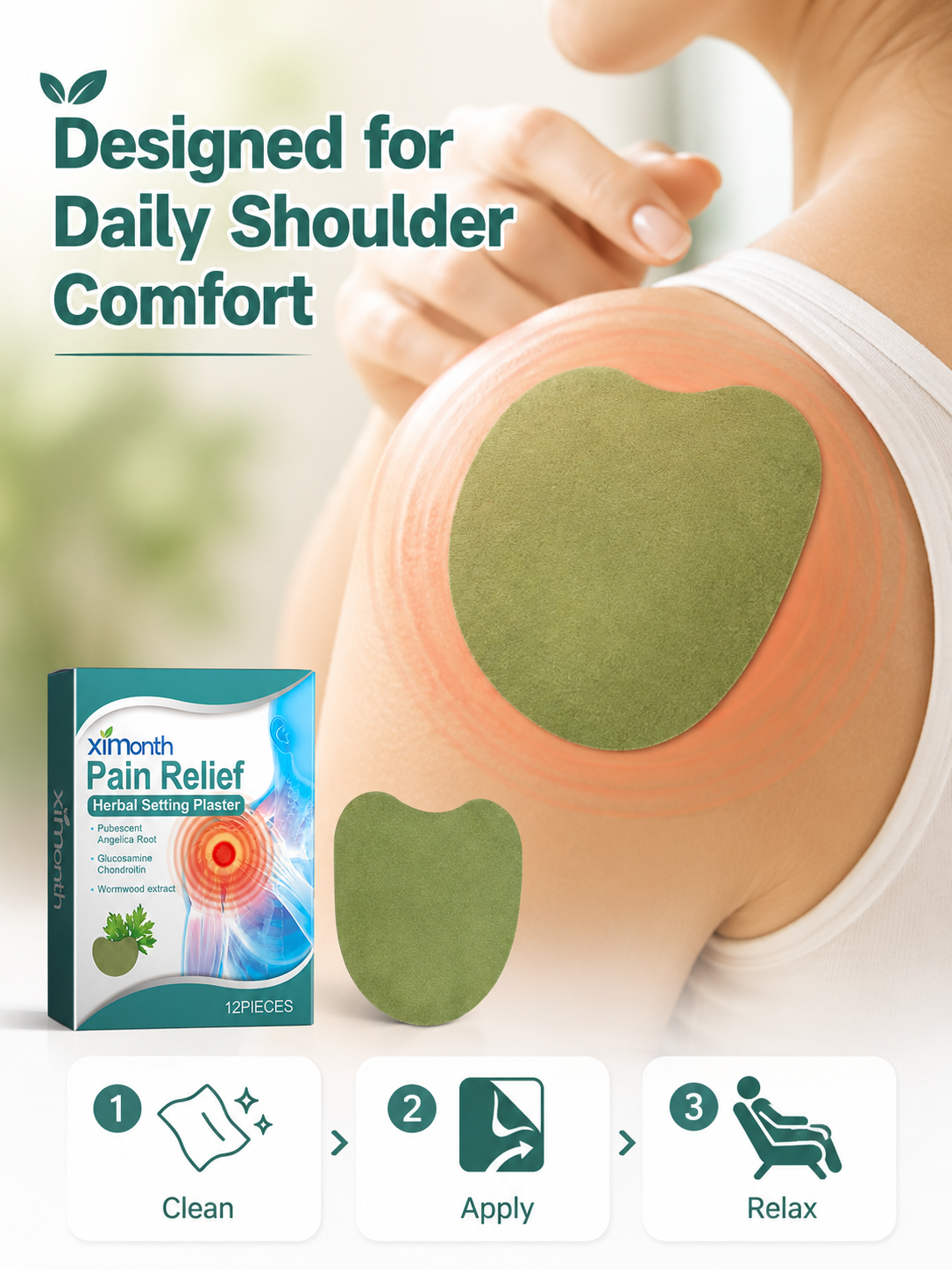 Shoulder Pain Patch — Herbal Relief with Wormwood