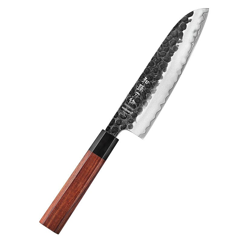 Kitchen Knife Set: Hammered 3-Layer Steel, 4 Piece Gift