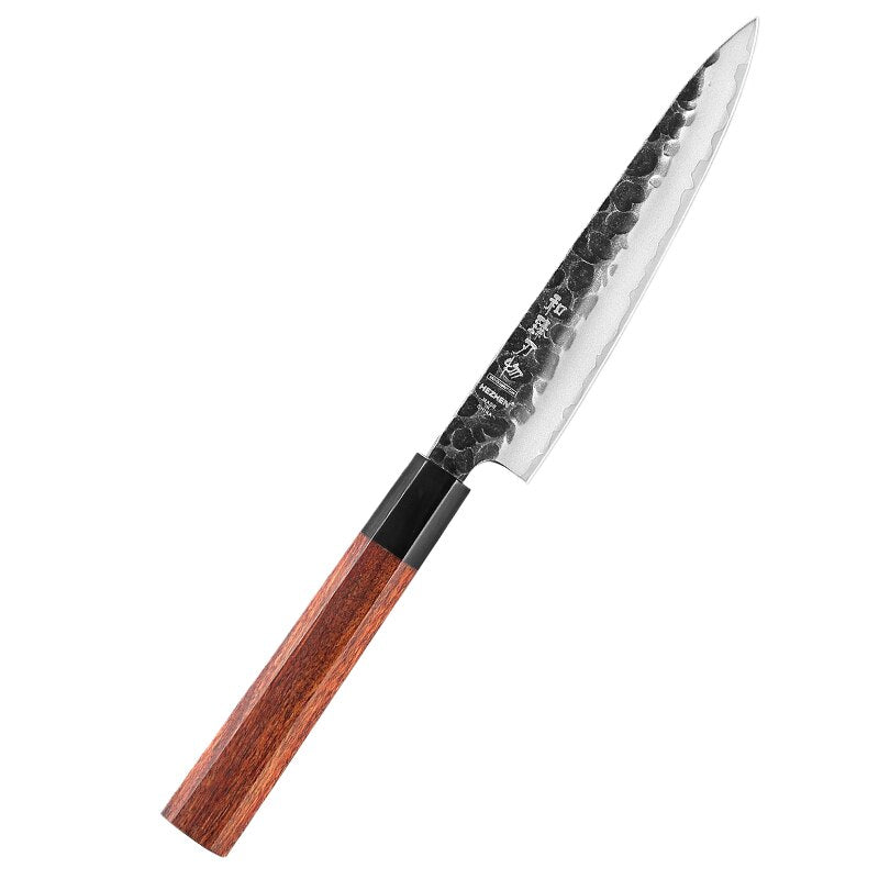 Kitchen Knife Set: Hammered 3-Layer Steel, 4 Piece Gift
