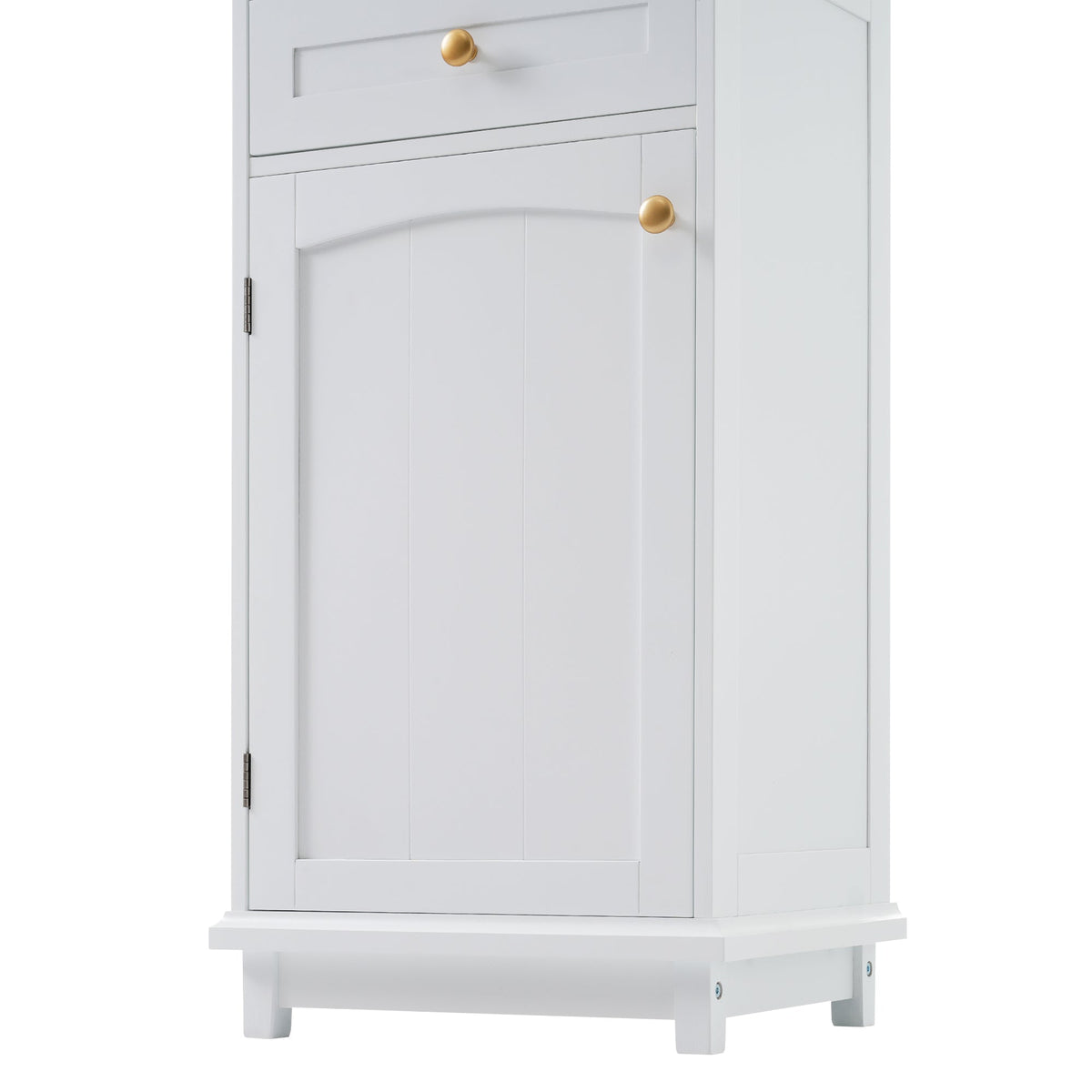 Tall Bathroom Storage Cabinet, Glass Door & Drawers